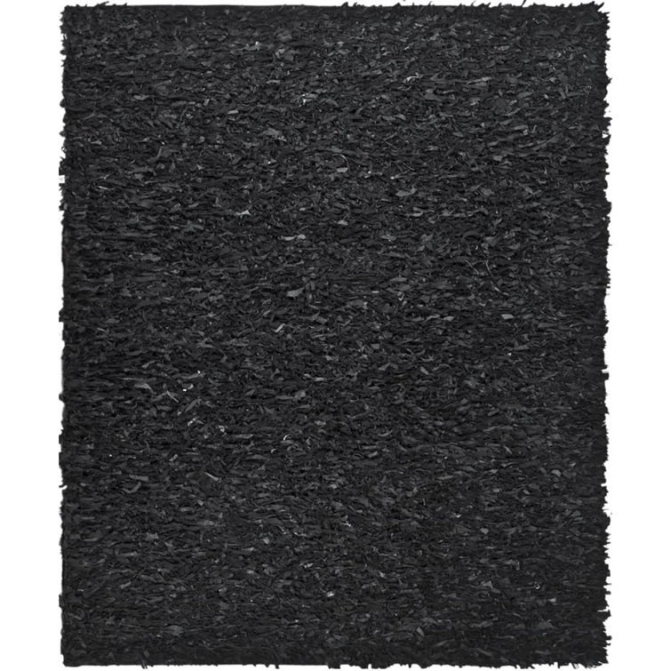 Solid Colour Leather Hand Woven Area Rug