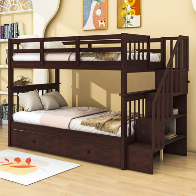 Abie Kids Twin Over Twin Bunk Bed with Trundle