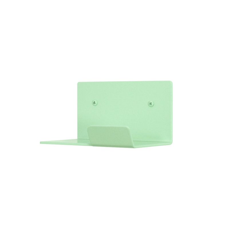 Metal Floating Shelf With Hook, Mint, Right