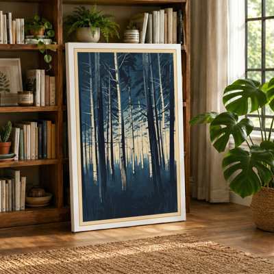 Quiet Northern Forest Japandi - Wrapped Canvas