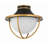 Atlas Gold and Matte Black 13.5 in. W 2 - Bulb LED Outdoor Semi Flush Mount Outdoor Flush Mount