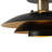 Rancho Mirage Flush Mount Ceiling Light - Matte Black & Gold-Leaf Shade, Weathered Brass