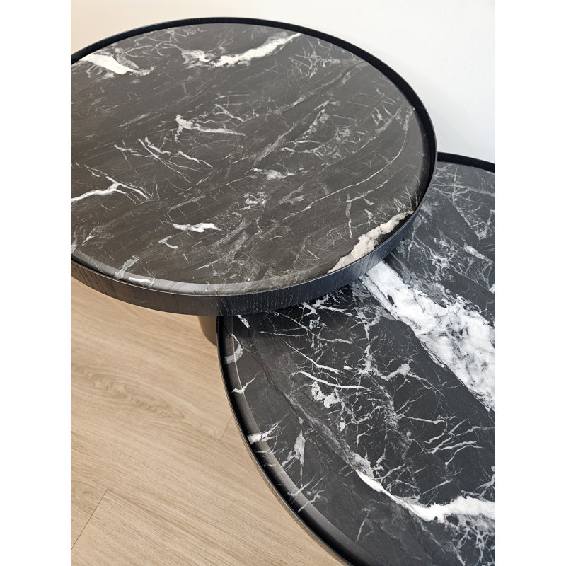 Ensemble de tables d'appoint 2 pièces Tonis, Noir