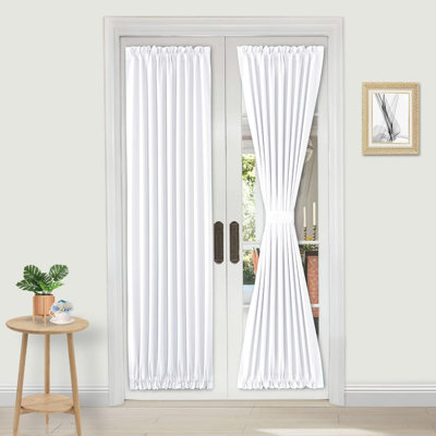 Rideau occultant et isolant à 1 porte avec passe-tringle pour porte avec fenêtre en verre, portes de cuisine et de patio pour plus d'intimité