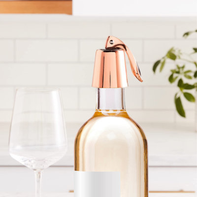 Ensemble de 2 bouchons de bouteilles hermétiques en acier inoxydable Oggi Barware