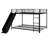 Metal Bunk Bed With Slide And Guardrails-3625820-3625821
