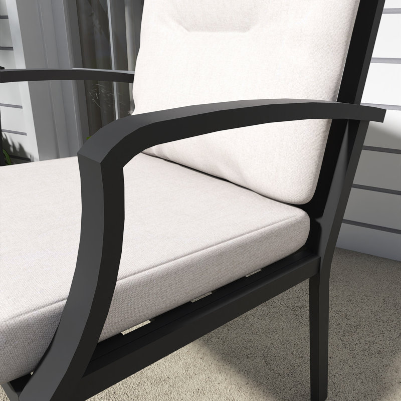 Chaise de salle à manger d'extérieur avec coussin (ensemble de 2)