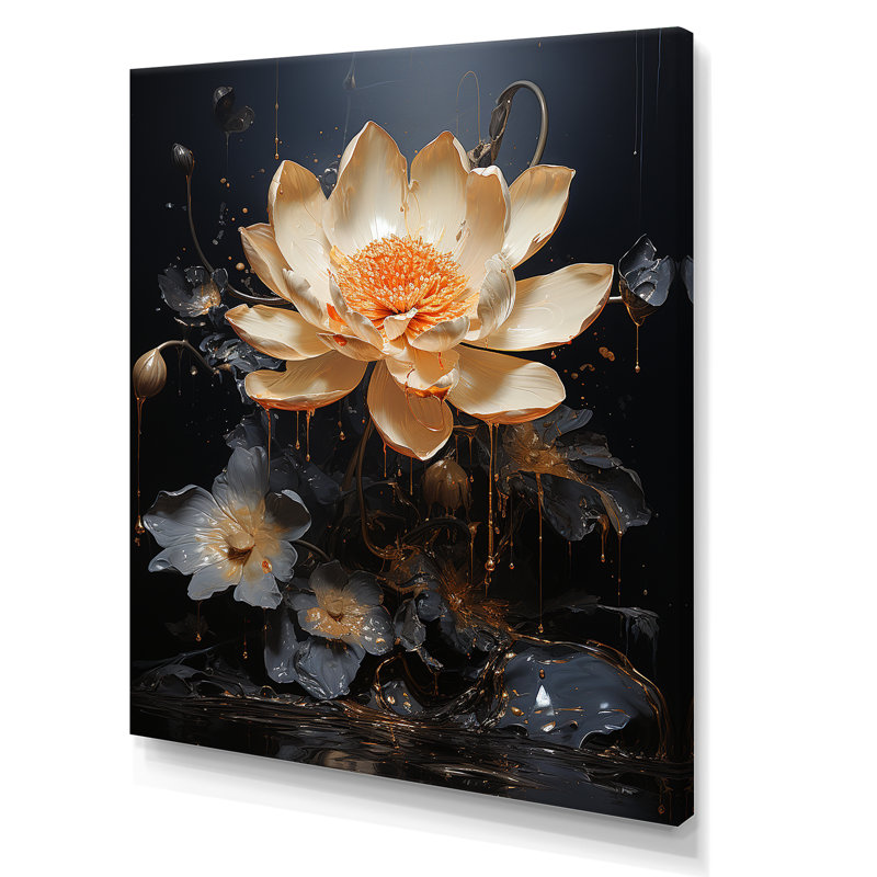 Harmonie mystique lotus IV sur toile, Toile tendue, H 44 po x l 34 po