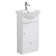 Small Vanity U-Shaped Wall Mount Bathroom Sink with Faucet and Overflow