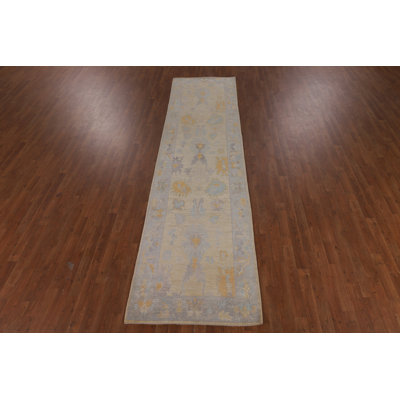 Handmade Oushak Vegetable Dye Runner Rug 3