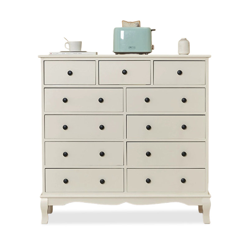 White Solid Wood Accent Cabinet