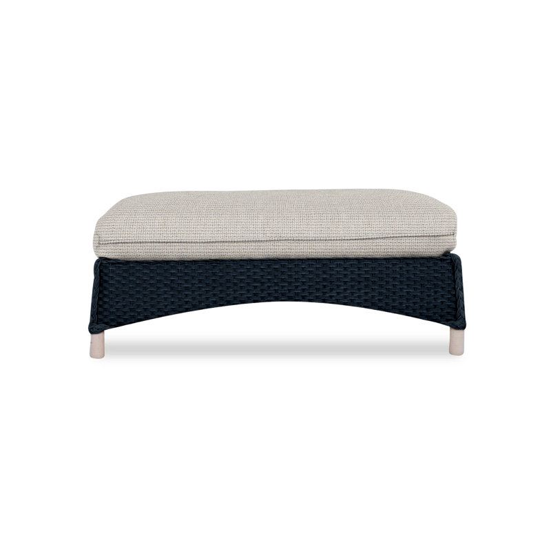 Mandalay Outdoor Ottoman, Callen Celadon, Ebony