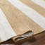 Tapis rayé en coton tissé à plat à la main Andreea - jaune / blanc-288049725
