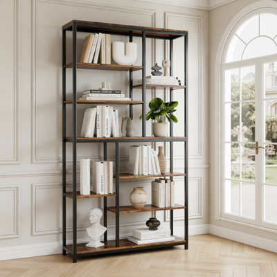 Tall Staggered Bookcase Shelving