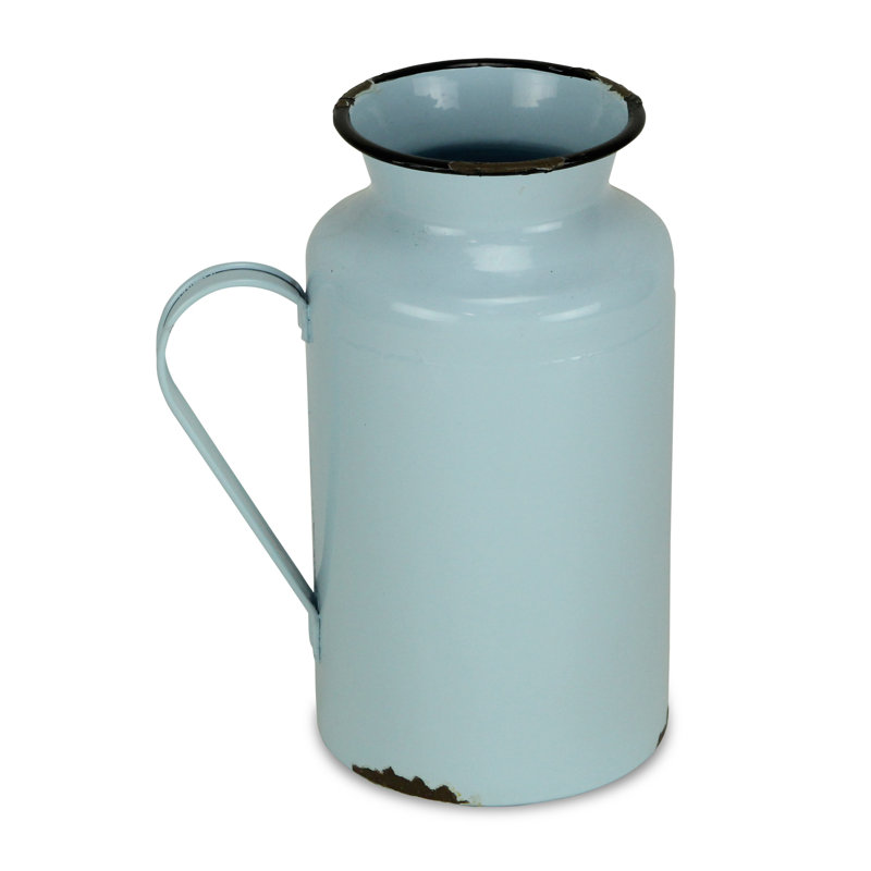 Abdullaah Metal Table Vase, 10.25" H x 5.5" W x 5.5" D, Blue