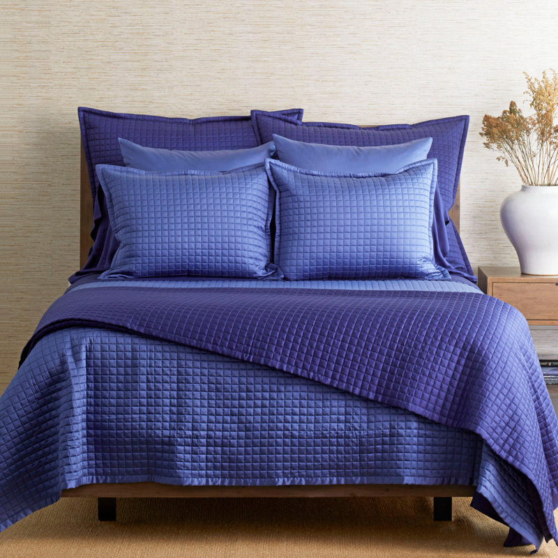 Ready-to-Bed Coverlet, Queen Quilt, Periwinkle