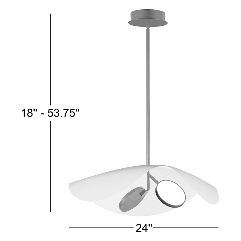Luminaire suspendu 2 lumières Hinton, Blanc / noir