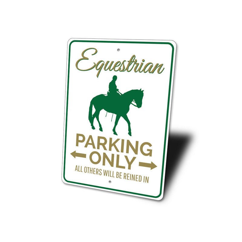 Enseigne équestre en aluminium, H 10 po x l 14 po x P 0,04 po