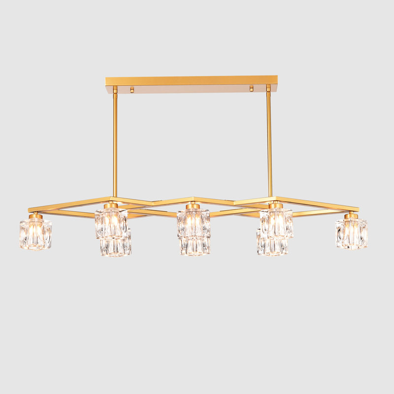 Cristal de luxe pour la cuisine - décor de salon américain or mat élégant, Doré