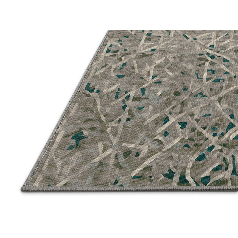 Tapis gris lavable à la machine GSIX03637, Rectangle 2 pi x 3 pi
