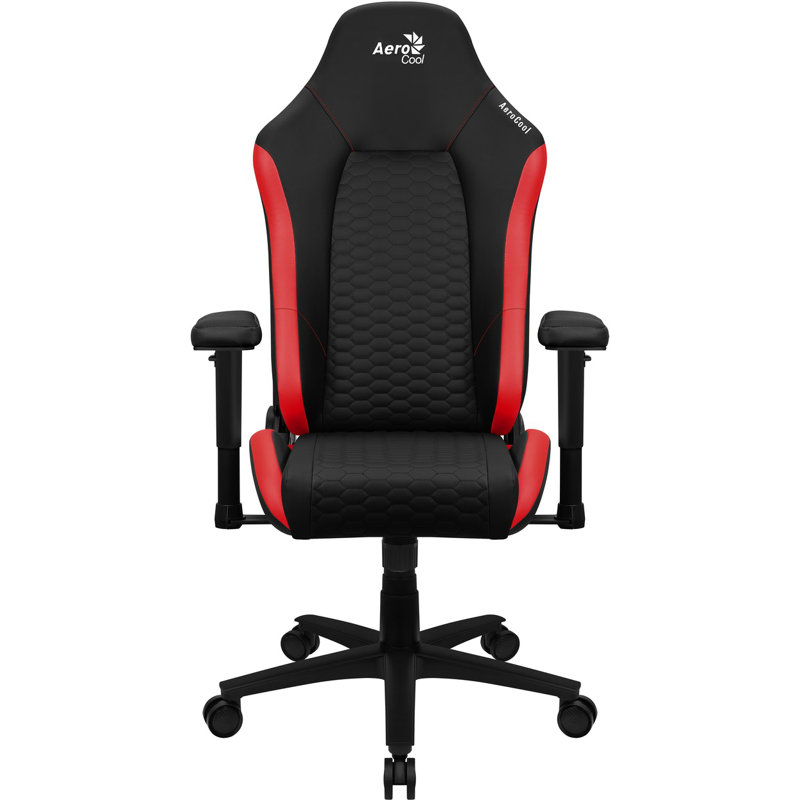 Aerocool Adjustable Reclining Ergonomic Swiveling PC & Racing Game Chair in Black/Red