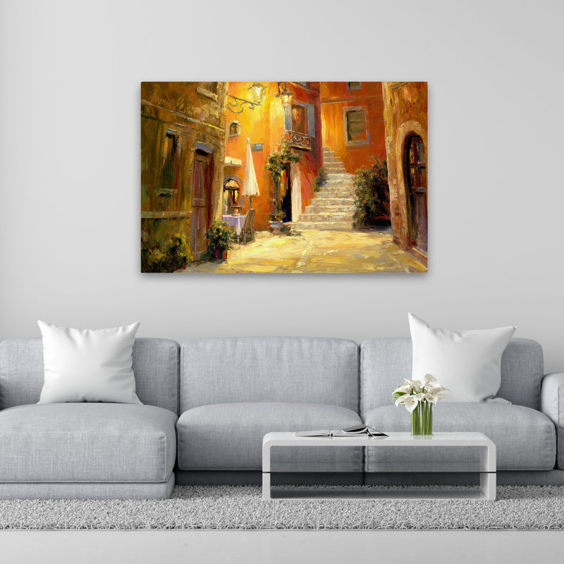 Allée lumineuse - Paysages, café, Europe, France, art urbain, H 40 po x l 60 po