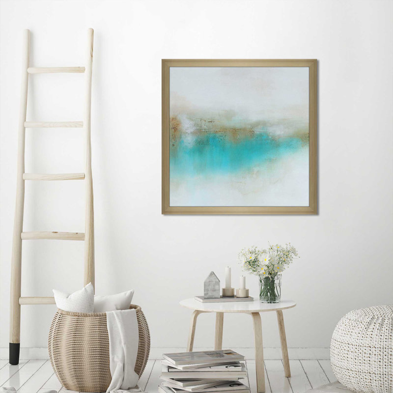 «Wonderland I» par KR Moehr - Peinture, Encadrement champagne, H 37,5 po x l 37,5 po x P 1 po