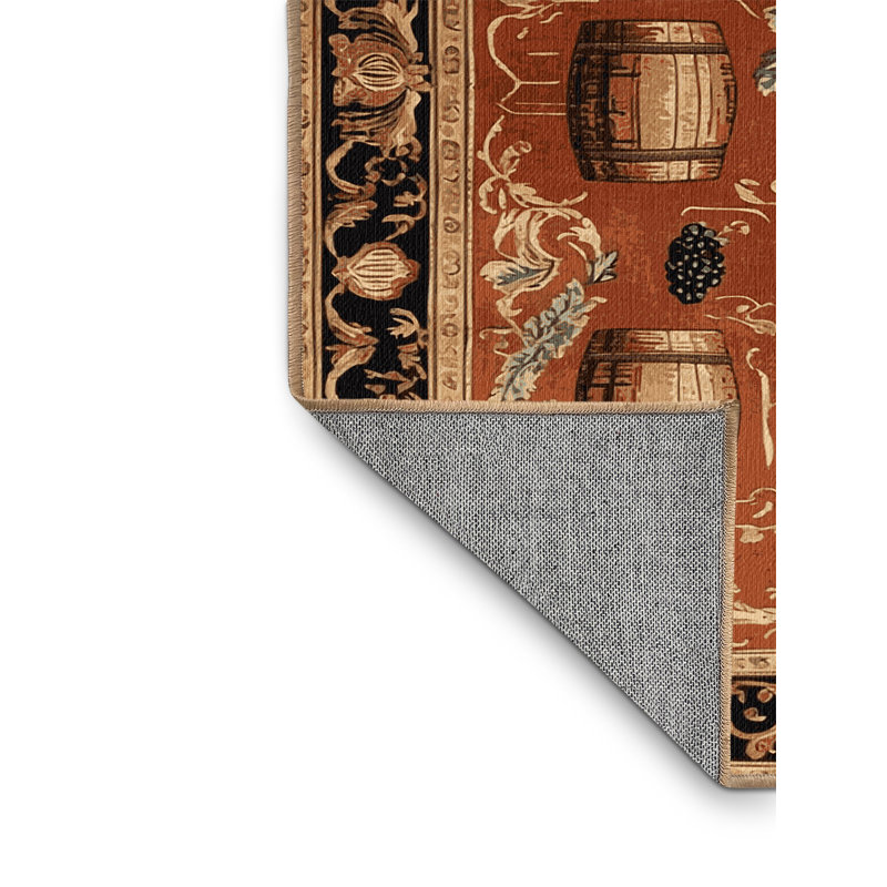 Tapis brun français lavable à la machine, Carré 5 pi