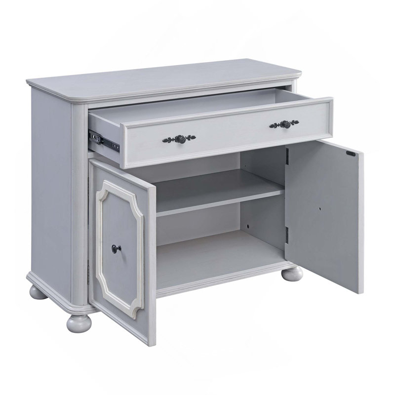 Buffet en bois avec 1 tiroir de rangement et portes doubles