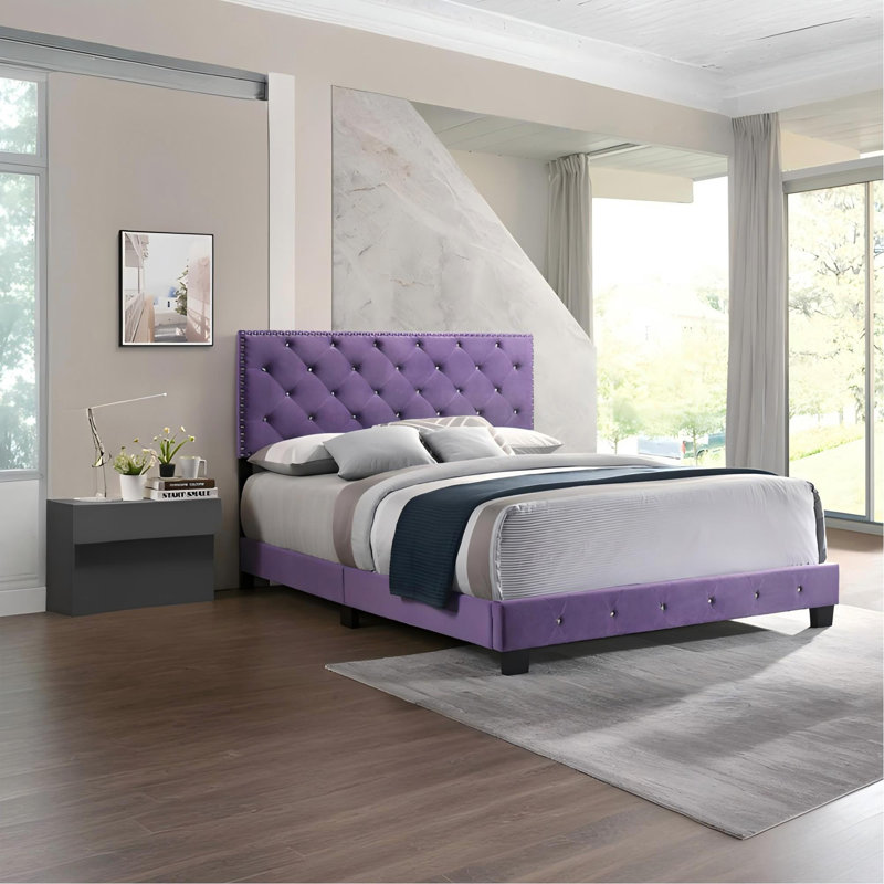 Transitional Purple Full Bed With Support