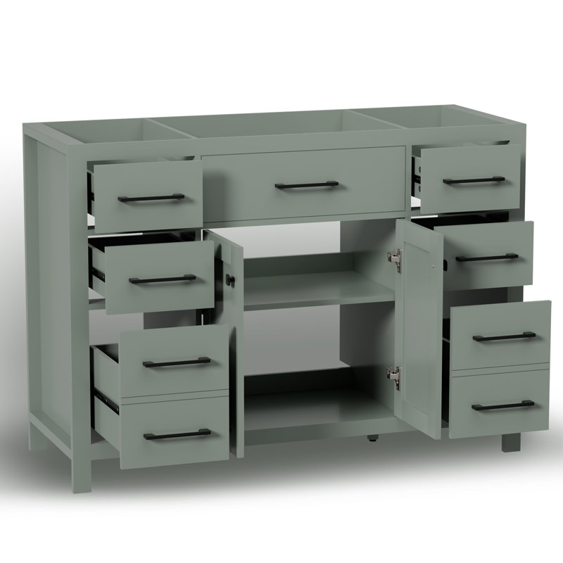 Base de meuble-lavabo simple 48 po, lavabo non inclus, Vert