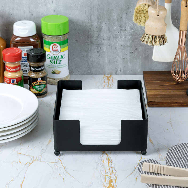 Square Black Napkin Paper Towel Holder