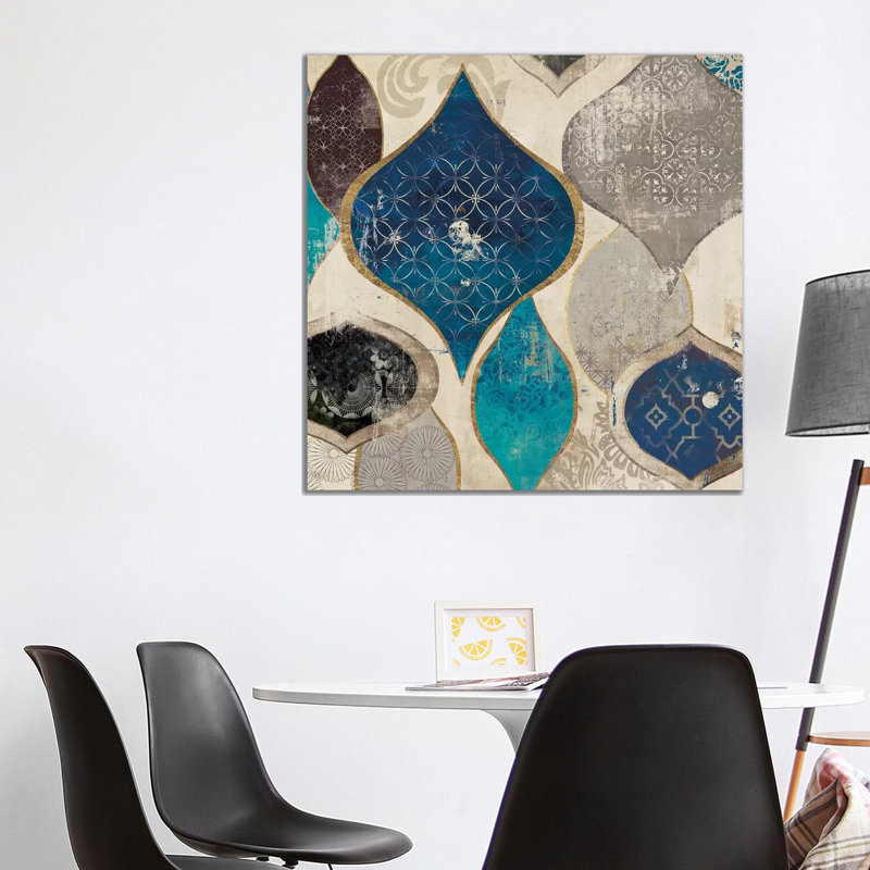 Blue Motif I by Aimee Wilson - Wrapped Canvas Print, 93.98 cm H x 93.98 cm W x 3.175 cm D
