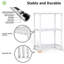 Étagère de rangement grillagée à 3 niveaux, support utilitaire en acier, capacité de 450 lb, blanc, organisateur 18 po x 26 po pour la maison et le bureau