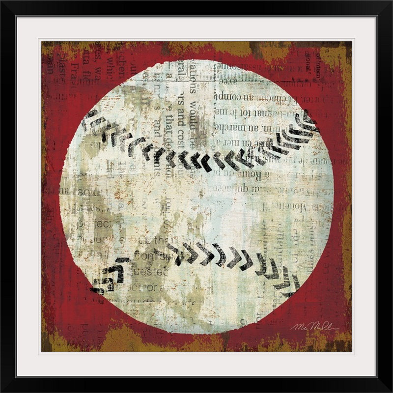 « i » par michael mullan, reproduction d’art Ball, H 28 x l 28 po x P 1 po, Cadre noir