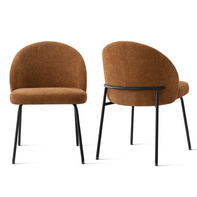 Chaises d'appoint de salle à manger rembourrées modernes avec dossier courbé et siège rembourré