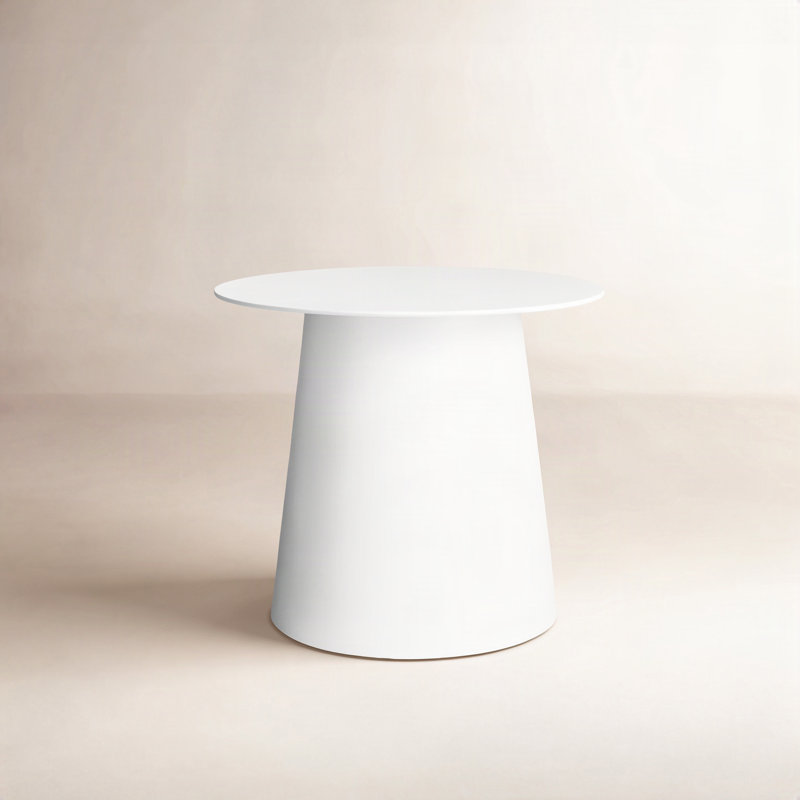 Circula End Table, 12" H x 15" W x 15" D, White