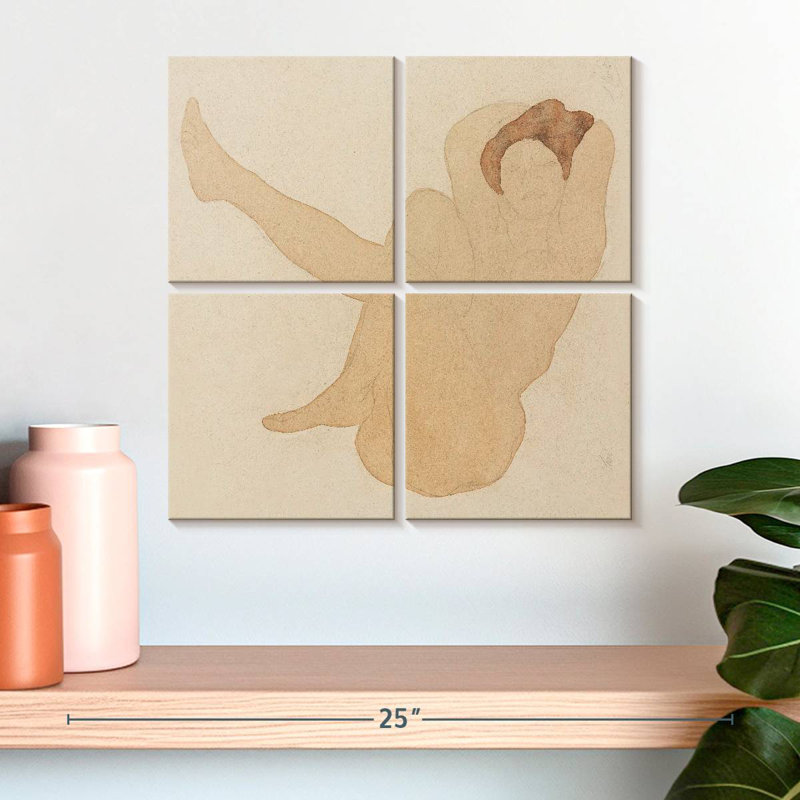 Nude Seated Left Leg Extended, 18" H x 18" W