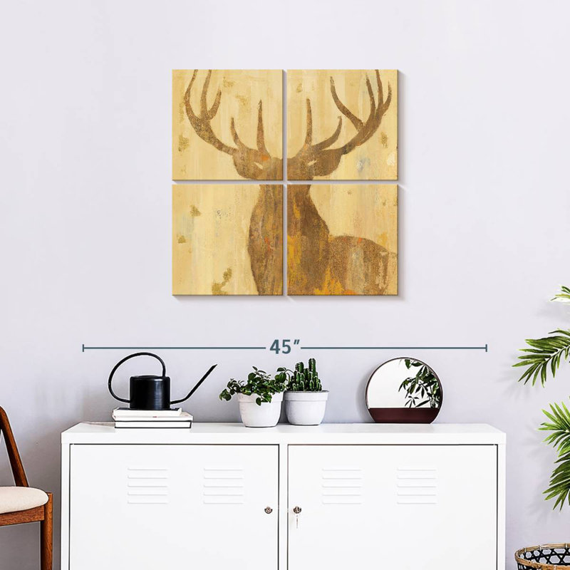 Brampt Golden Antlers I, 26" H x 26" W