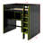Wood Loft Bed With Desk,Open Wardrobe,Storage Compartments And RGB Lights-1337280842