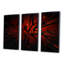 «Beautiful Red 3D Crystal Design», ensemble de 3 toiles abstraites encadrées-1821239060-1821239061