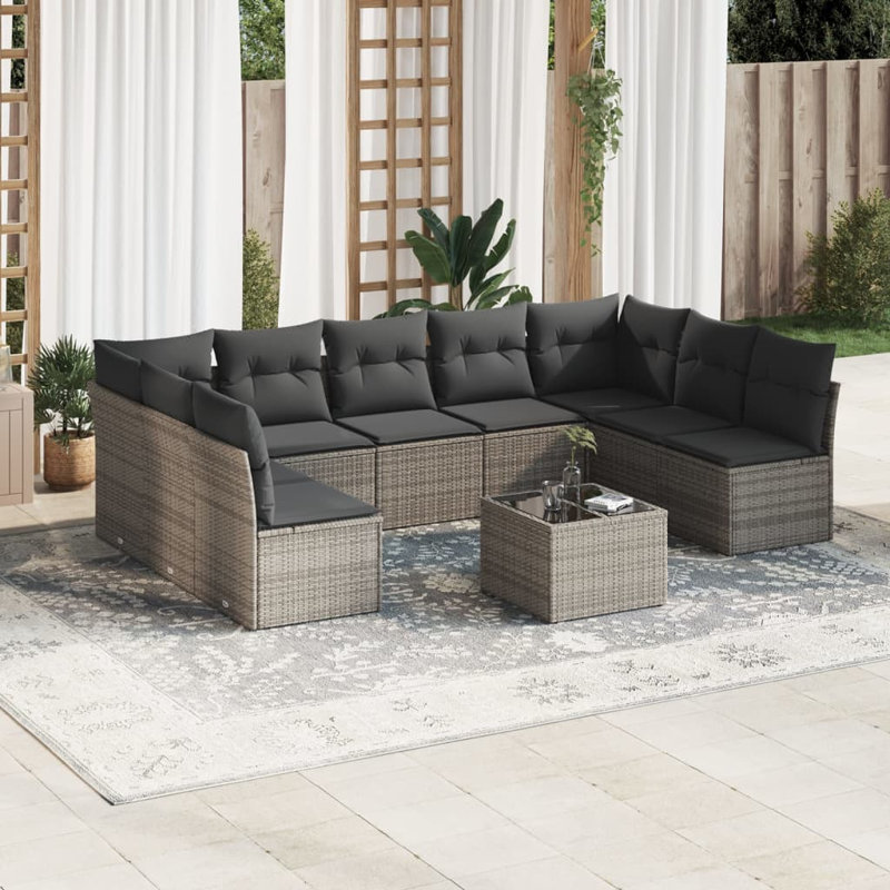 Ensemble de canapé de jardin Vidaxl gris