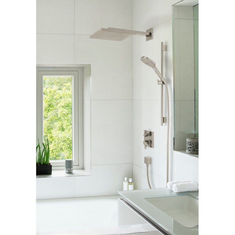 Système de douche complet thermostatique avec valve brute Raindance, Nickel brossé