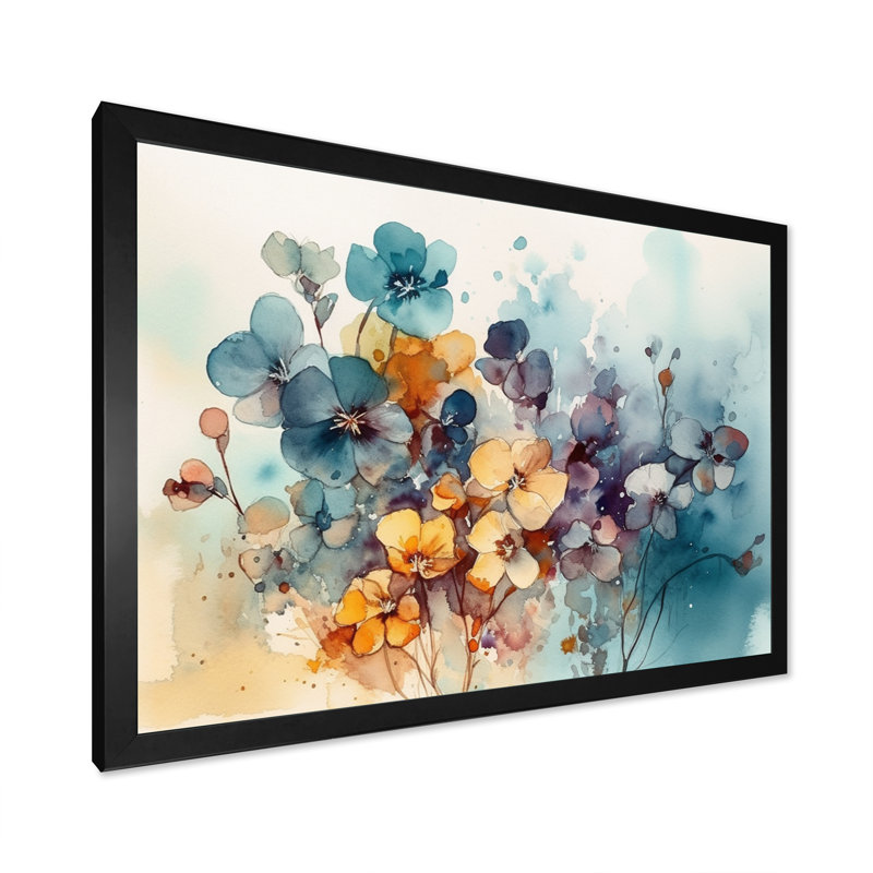 Symphonie florale jaune - imprimé, Cadre photo noir, H 12 po x l 20 po x P 1 po