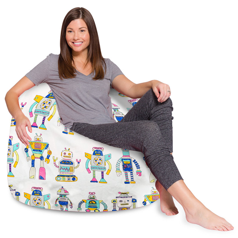 Bean Bag Chair for Kids, Teens, and Adults - Filled with Soft Beads, Includes Removable and Machine Washable Cover - Multiple Colors, Sizes and Fabrics including Soft Nylon & Canvas with Patterns