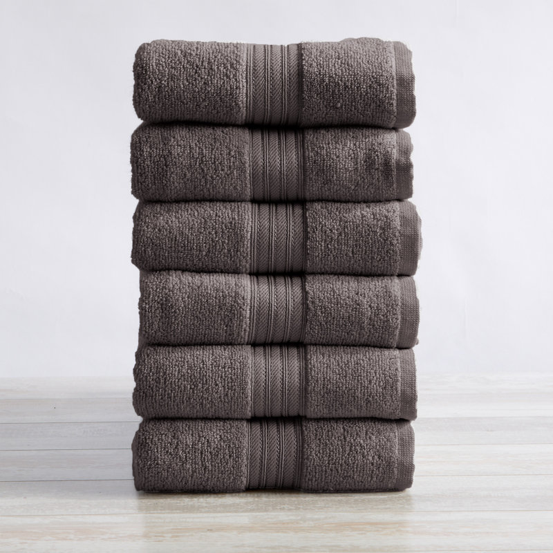 Essuie-mains 100% coton ultra doux à séchage rapide, Gris foncé