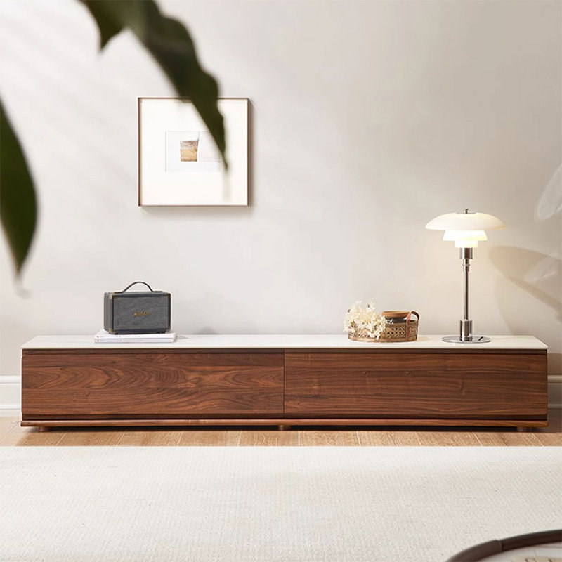 70.87" White+Tan Stone+Solid Wood TVStands