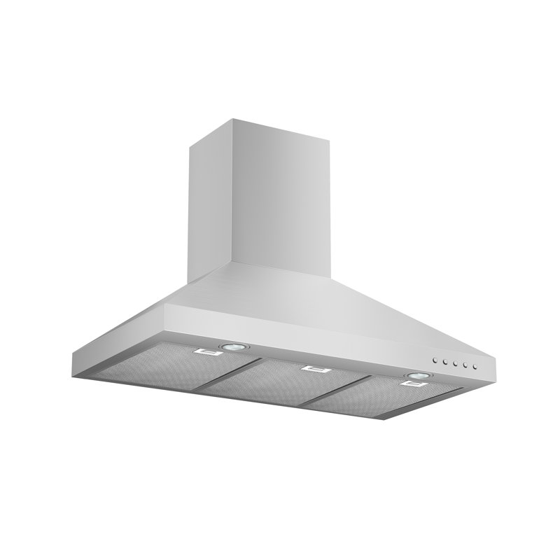 Hotte murale Hauslane | Cheminée murale | Convertible 6 po en conduit / sans conduit, aspiration forte, filtres en aluminium à six couches, lampes à DEL interchangeables, hotte de cuisine pour cuisinière
