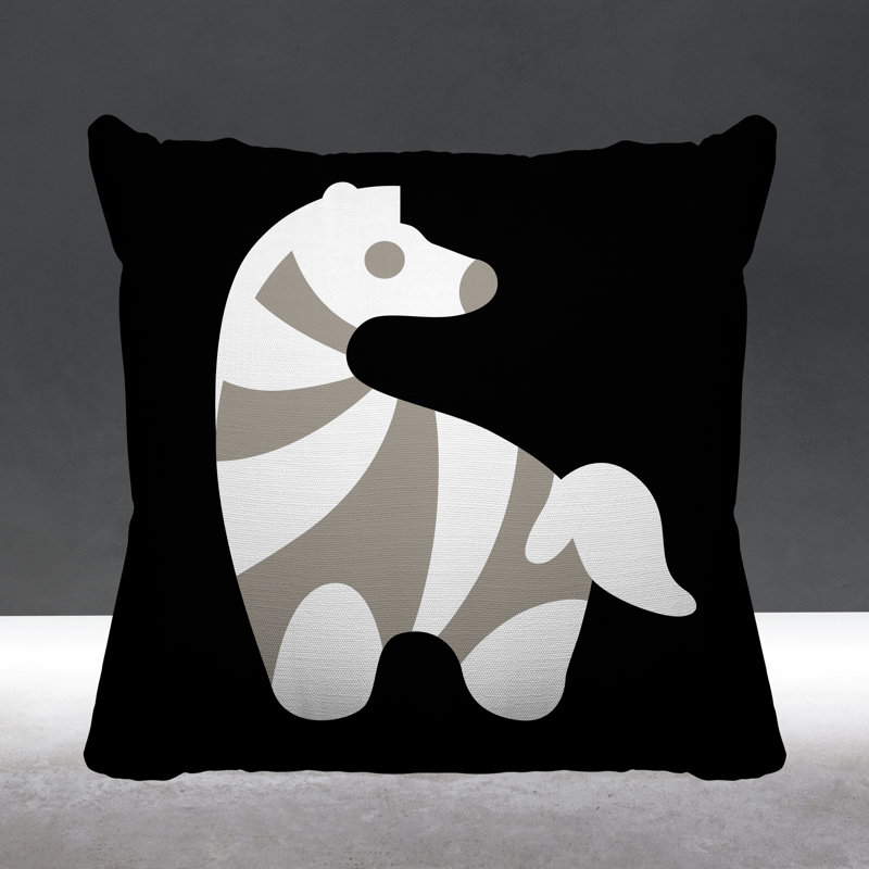 Coussin décoratif Simbi, L 19 po x H 19 po, Noir