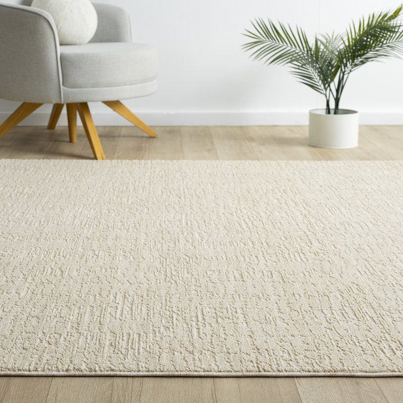 High-Low Modern Farmhouse Premium Performance Beige Indoor Accent Rug, Rectangle 2' x 3'